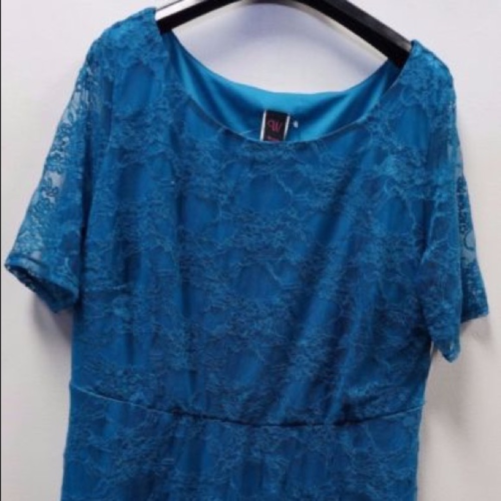 Teal lace 1x Wrapper dress NWT